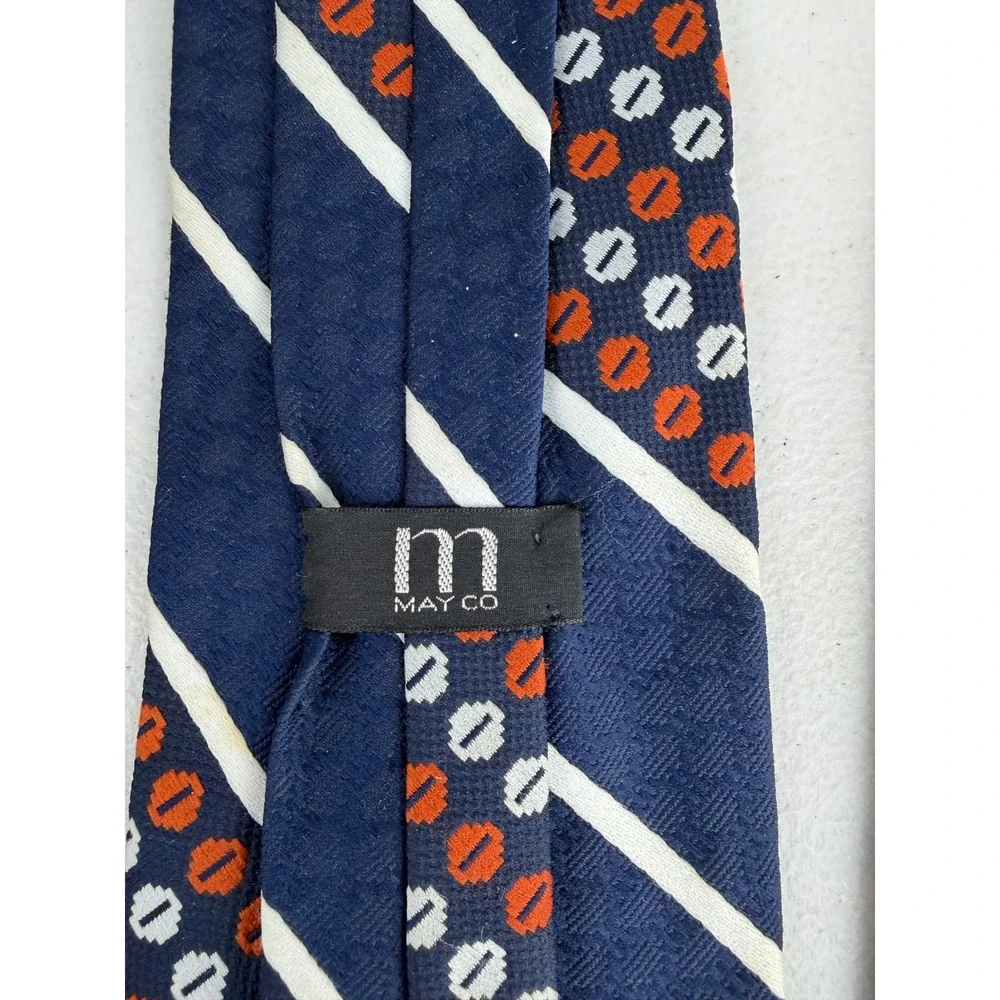 Vintage Clip On Necktie Lot 4 Wembley May Co Armand Geometric Striped Ties Mens